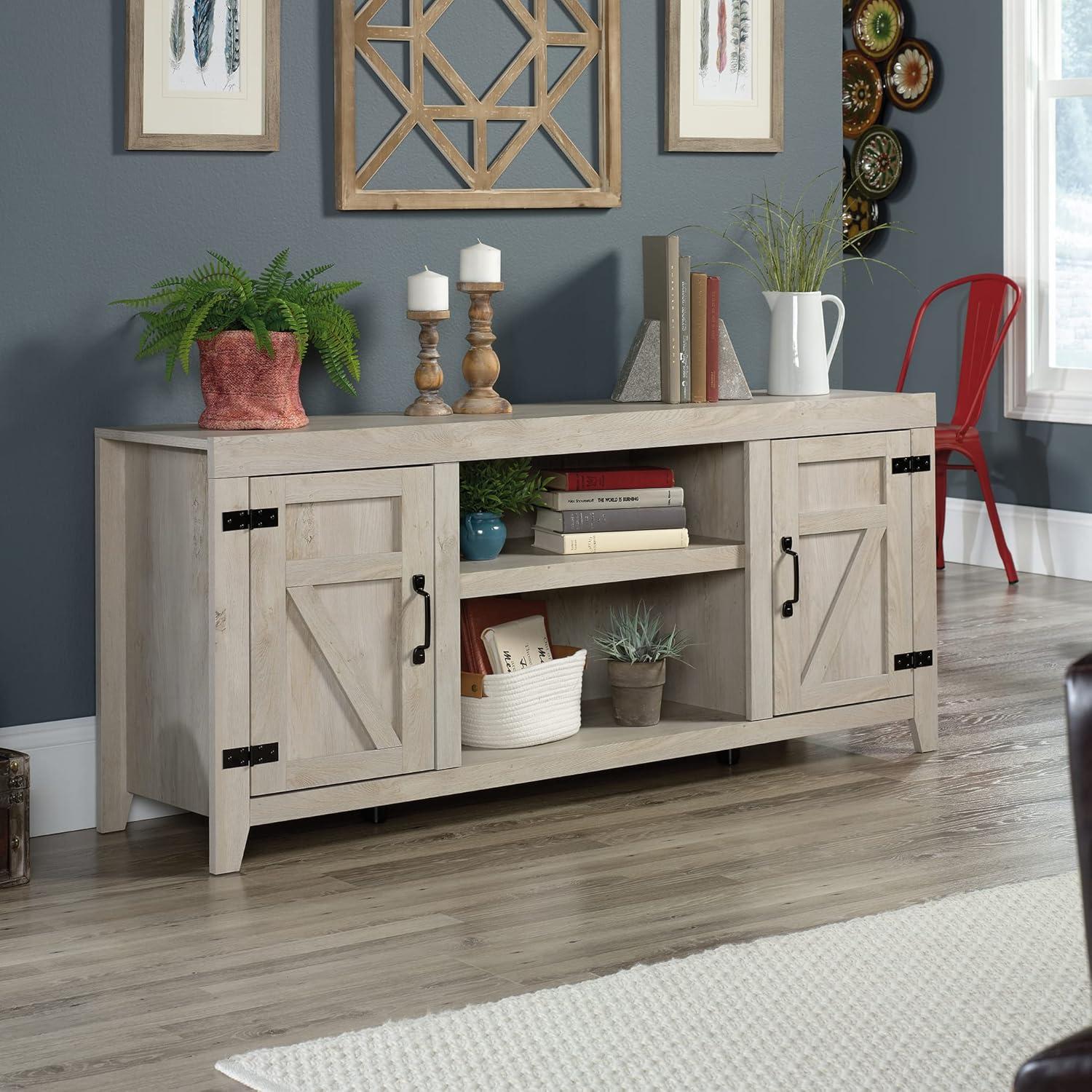 Chalked Chestnut Farmhouse TV Credenza with Cabinet