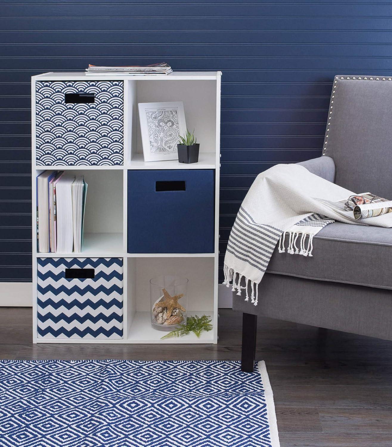 DII Polyester Cube Waves Nautical Blue Square