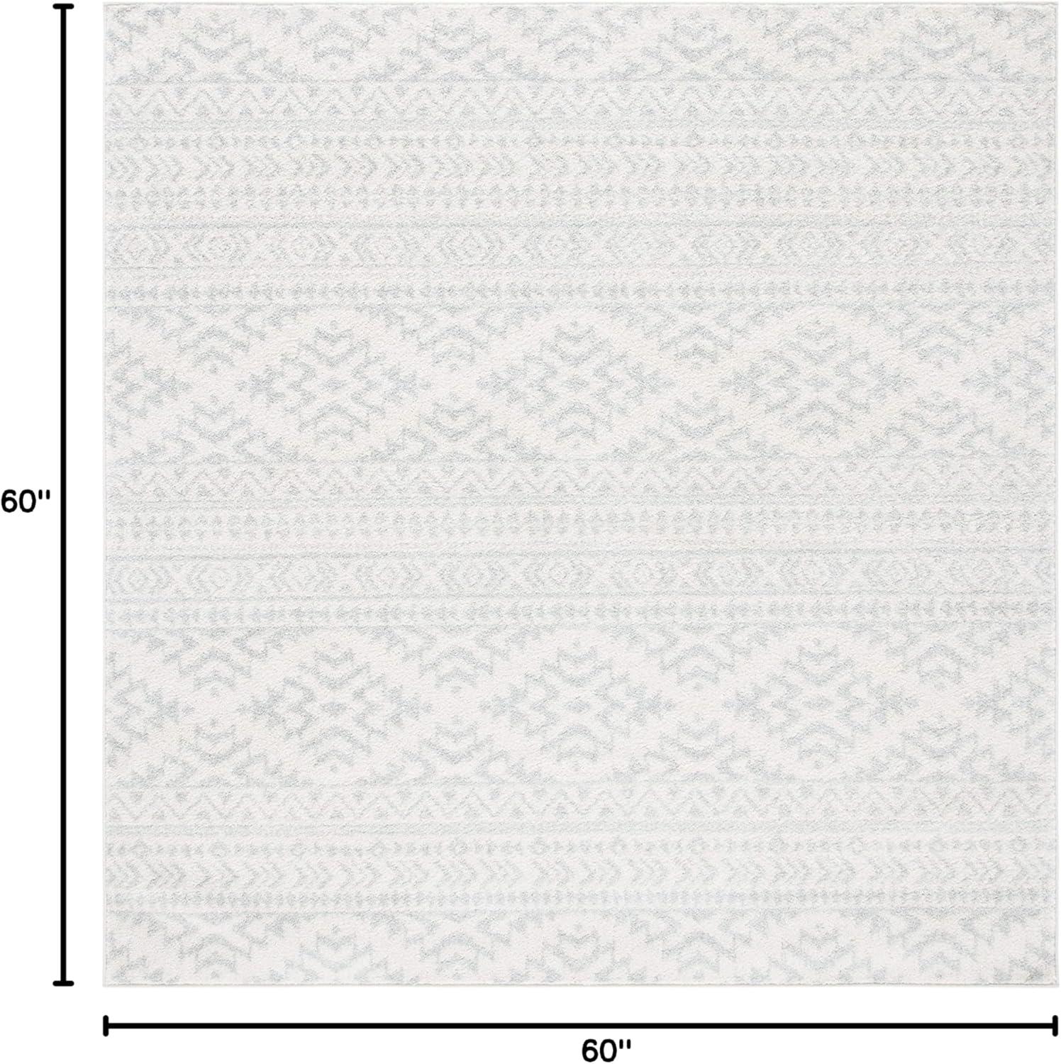 Tulum TUL272 Power Loomed Area Rug - Ivory/Light Grey - 5'x5' - Safavieh.