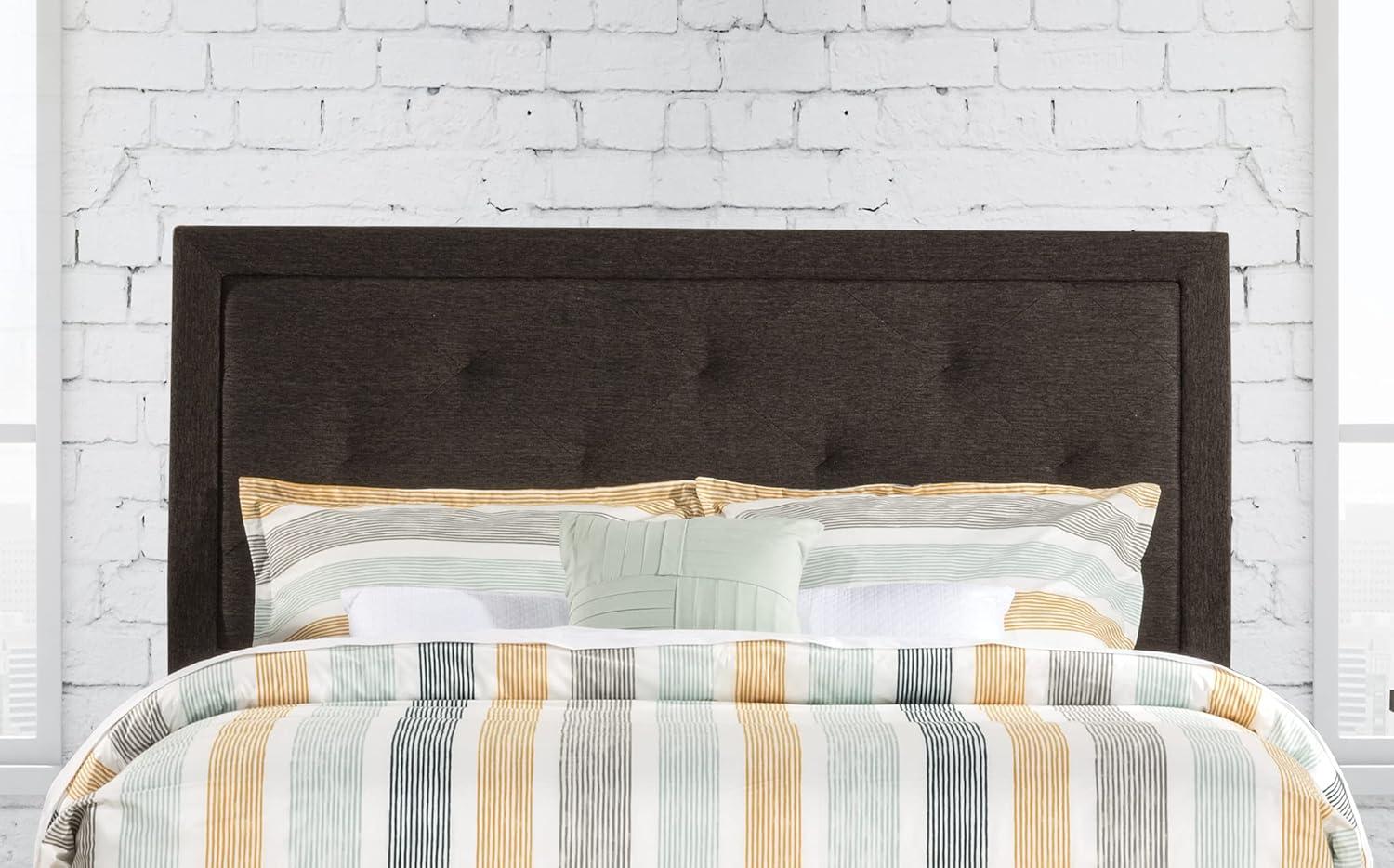 Hillsdale Furniture Becker Upholstered Full Headboard, Black/Brown