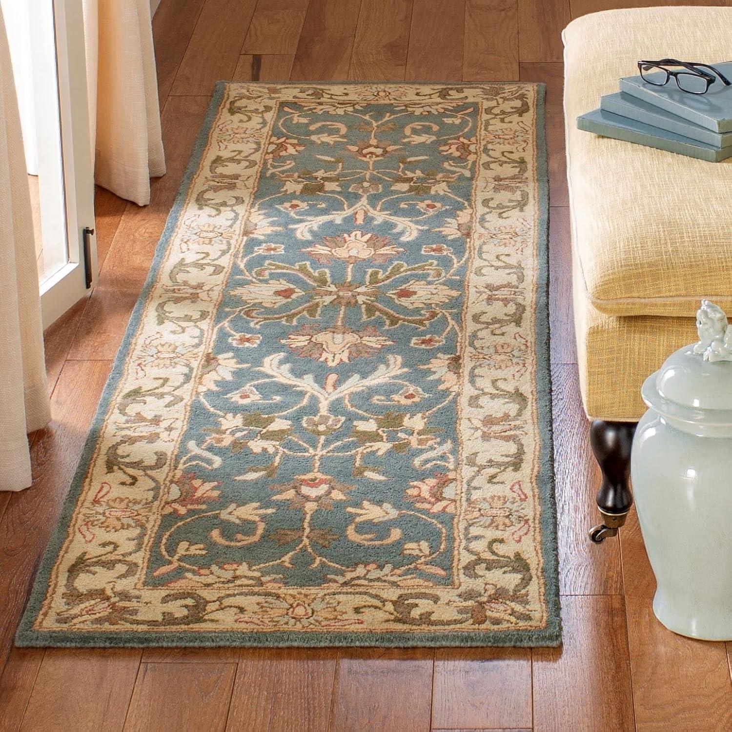 Heritage HG811 Hand Tufted Area Rug - Blue/Beige - 4'6"x6'6" Oval - Safavieh.