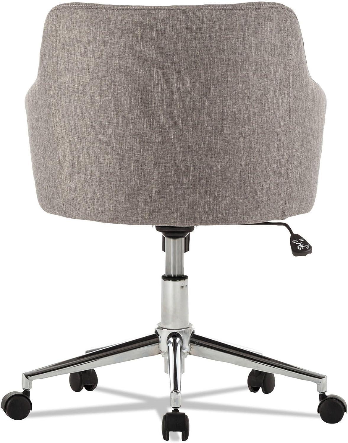 Alera Alera Captain Series Mid-Back Chair, Supports Up to 275 lb, 17.5" to 20.5" Seat Height, Gray Tweed Seat/Back, Chrome Base