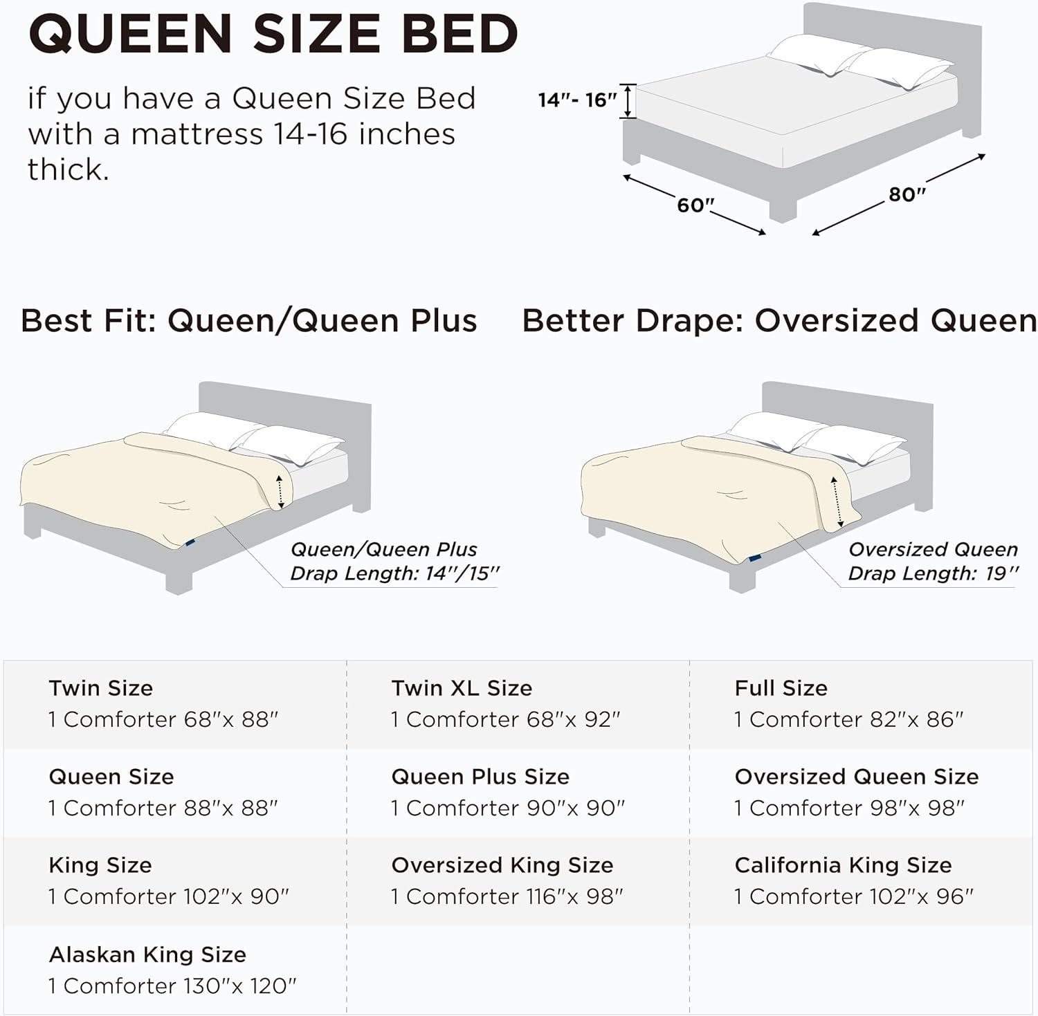 Bedsure Comforter Duvet Insert - Quilted Comforters Queen Size, All Season Duvet, GentleSoft Down Alternative Bedding, with 8 Tabs, Gifts for Women/Men, Black, Queen 88 x 88 Inches