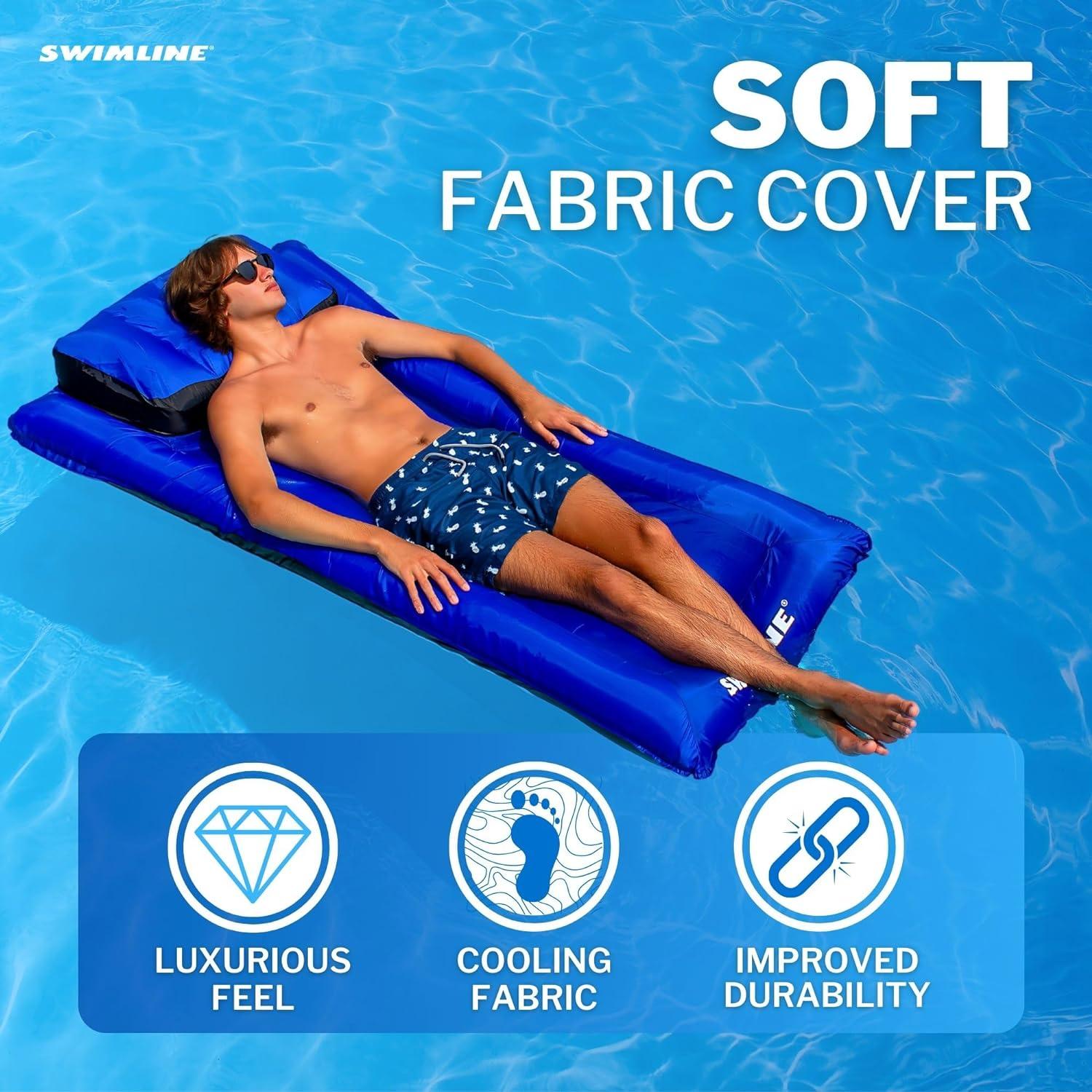 Swimline Ultimate Super-Sized Floating Mattress, Blue/Black