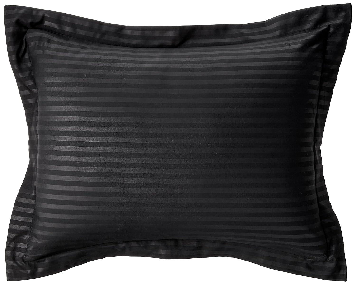 8 Piece Embossed Dobby Stripe Bed In A Bag Set - Queen, Black