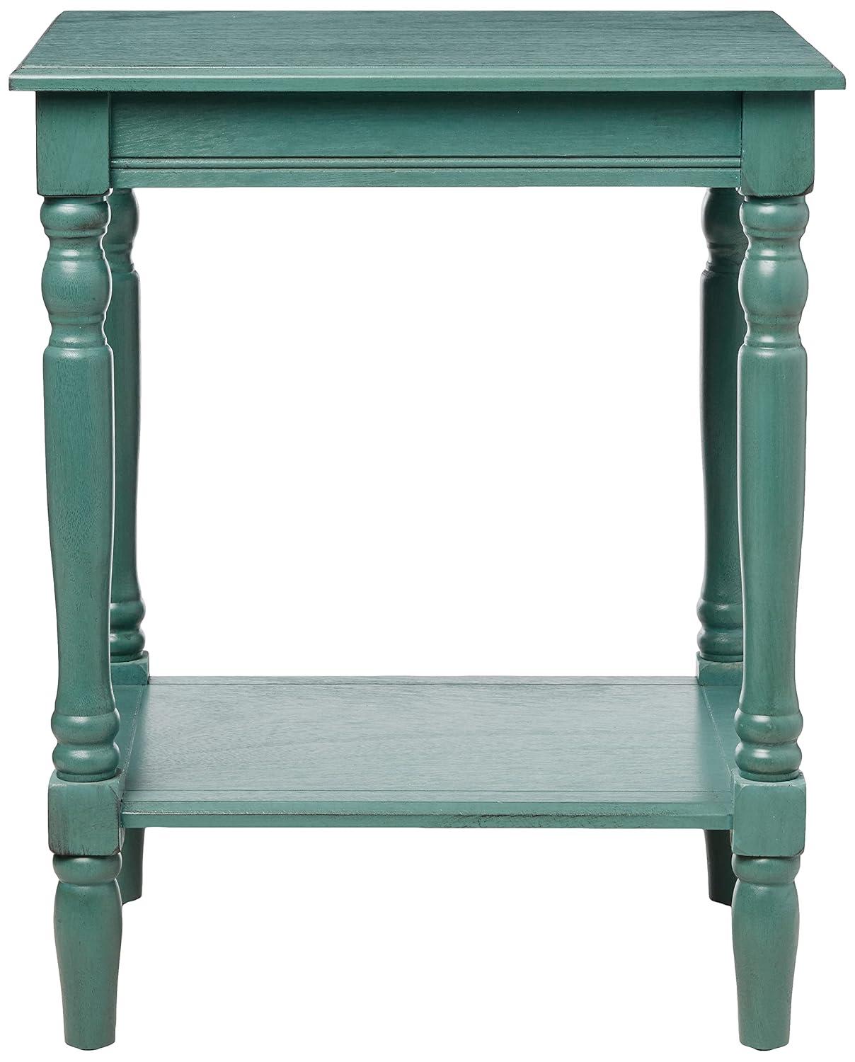 Decor Therapy Accent Table with Storage, Casual Style, Modern End Table, Sturdy, Blue Gray - (24" x 19.5" x 15.75")