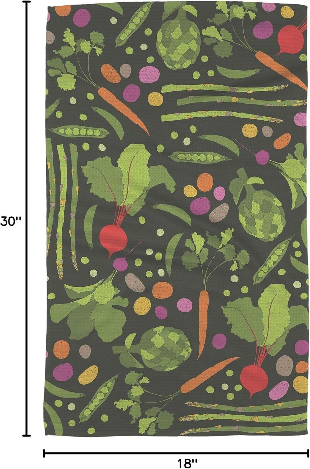 GEOMETRY Kitchen Tea Towels - Quick Dry Microfiber Dish Towels for Kitchen - Spring Sprout 18" x 30" (1 Pack)