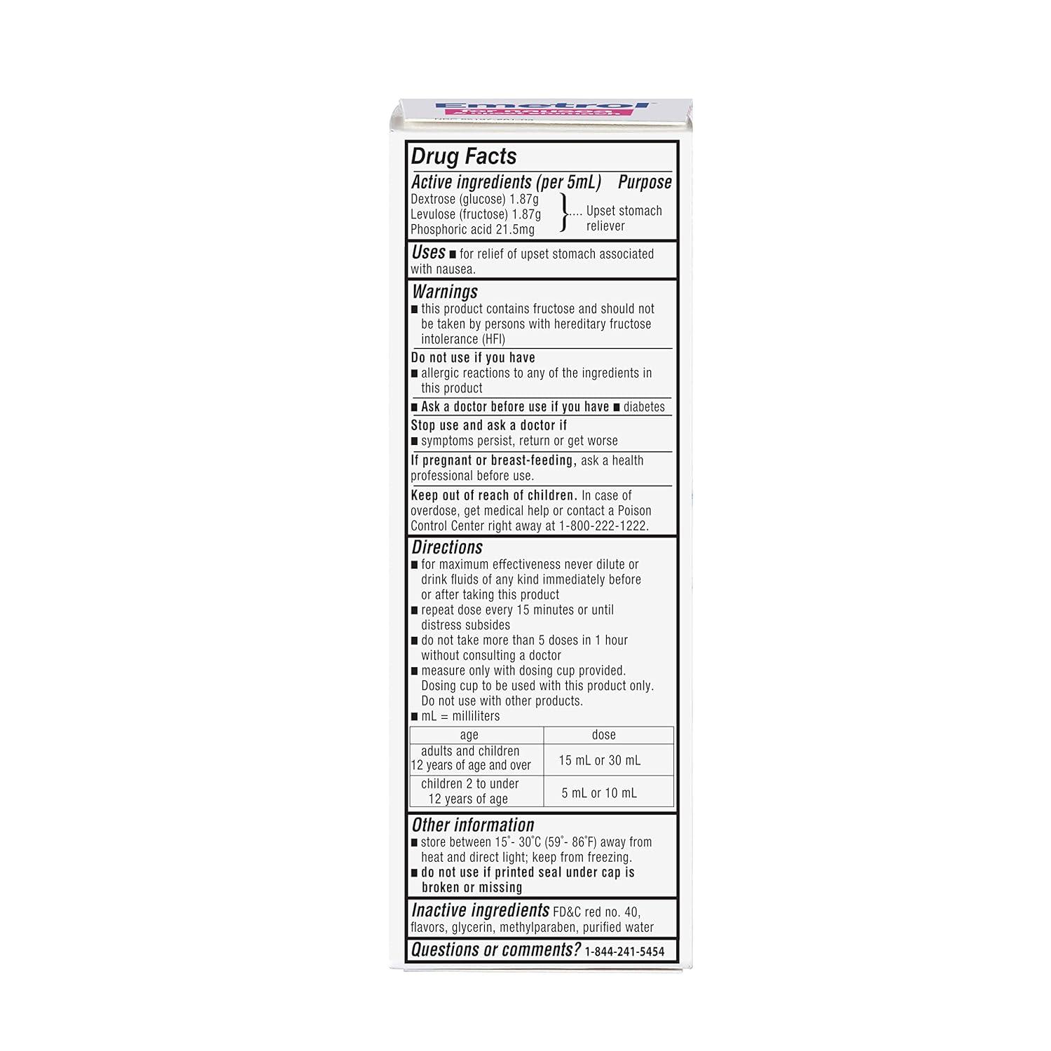 Emetrol Liquid Non-Drowsy Nausea Relief - Cherry Flavor - 4fl oz