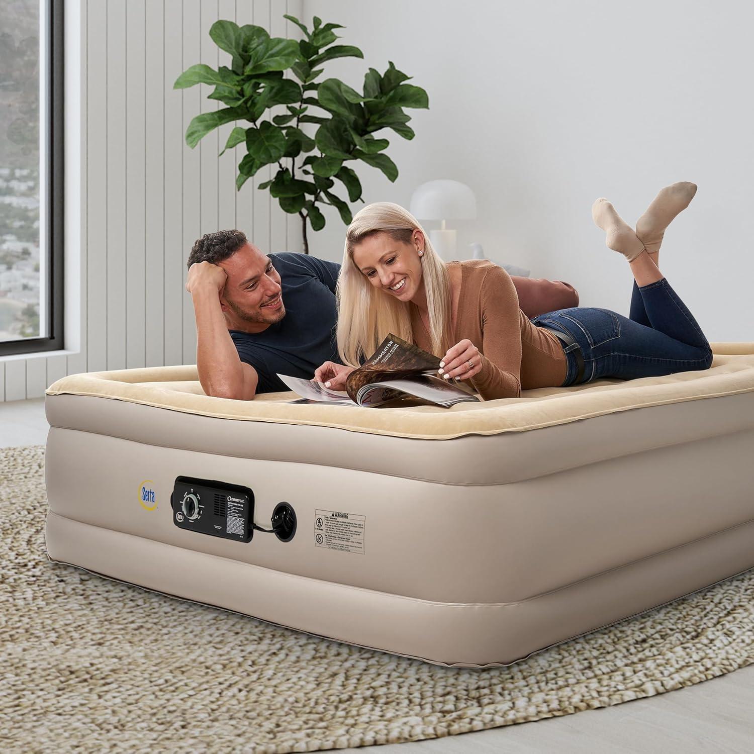 Serta 16" Raised Queen Luxury Air Mattress with Internal Ac Pump