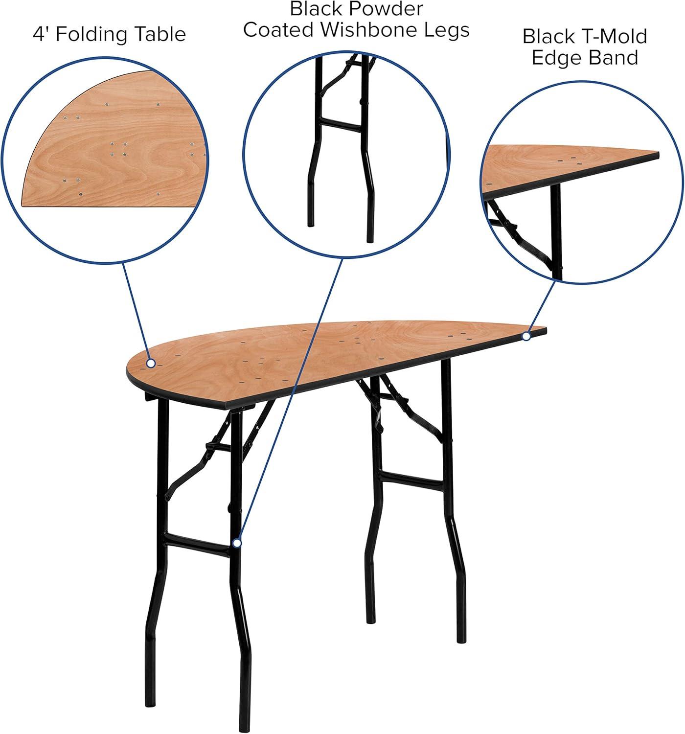 Wofford 48" Half-Round Wooden Folding Event Table by Flash Furniture