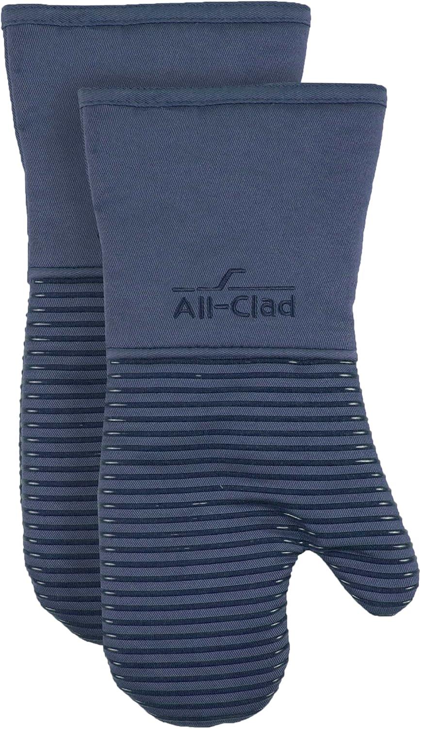 Indigo Silicone Heat-Resistant Oven Mitts Set