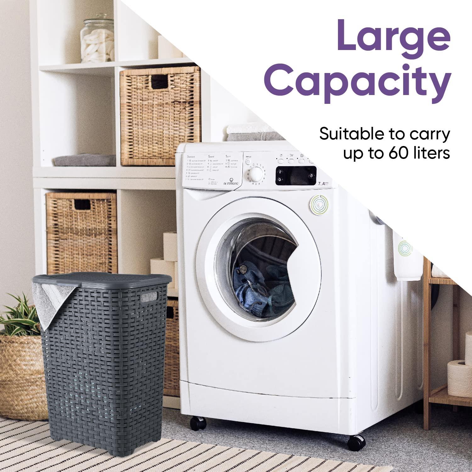 Rebrilliant Plastic Laundry Hamper with Handles