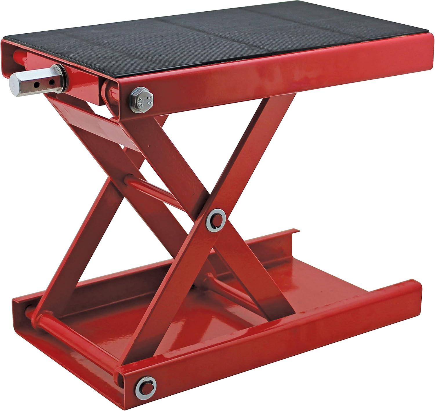 Extreme Max 5001.5044 1100 lb. Motorcycle Scissor Jack for Repair and Maintenance - Wide Non-Slip Padded Deck (9" x 15-1/8")