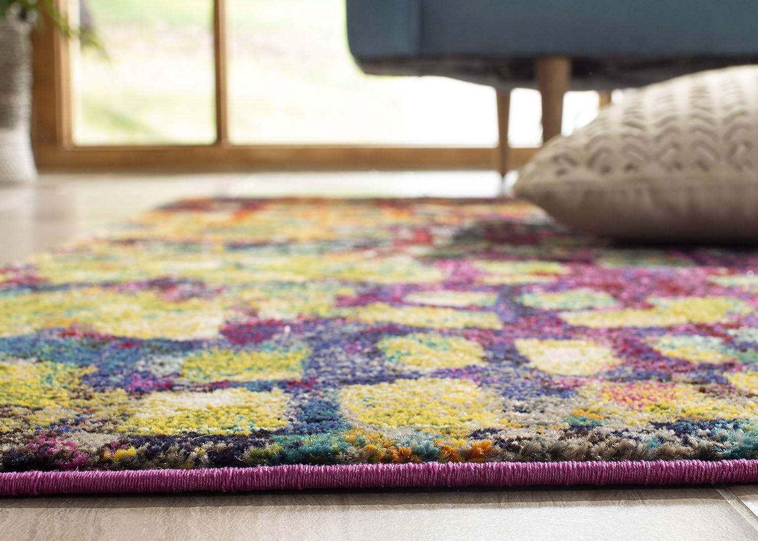 Monaco MNC225 Power Loomed Indoor Runner Rug - Pink/Multi - 2'2"x6' - Safavieh