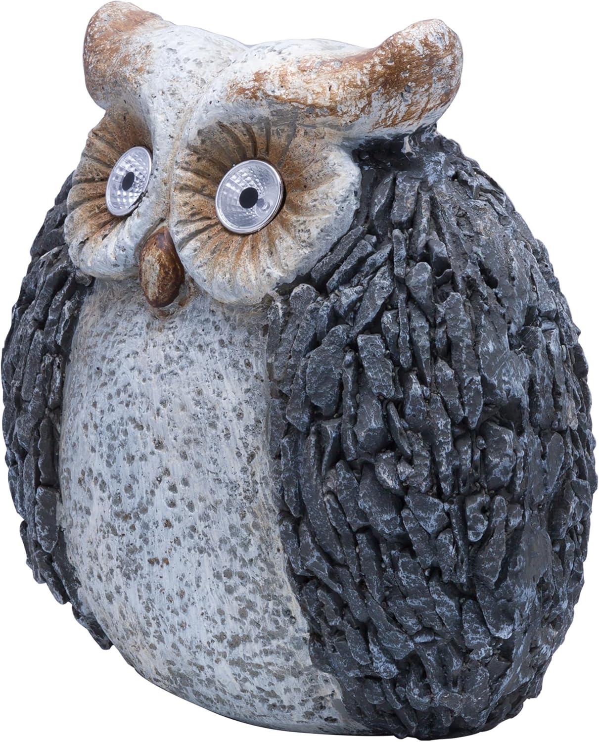 Alpine Corporation 13-inch Plastic Solar Powered Owl Outdoor Statue