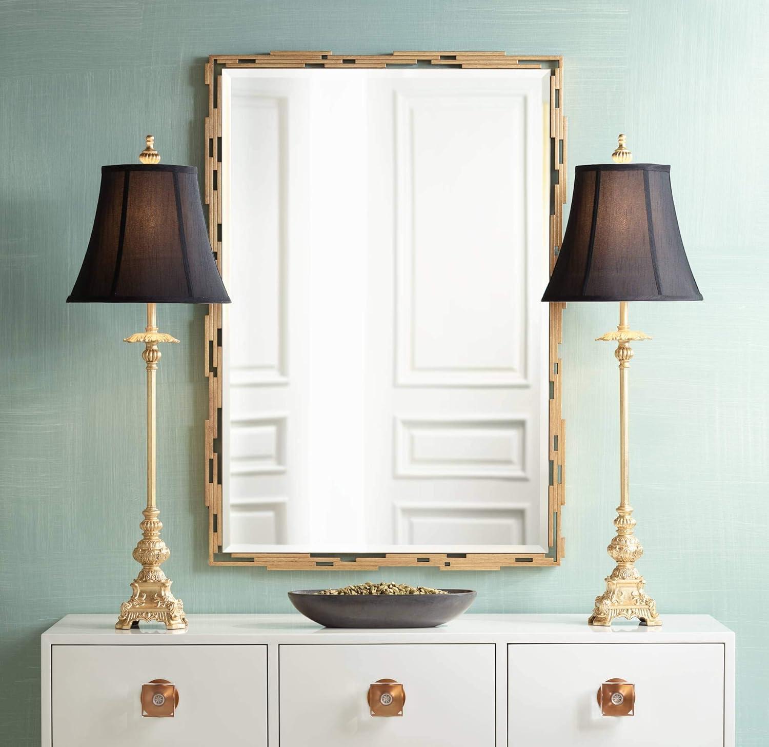 Regency Hill Juliette 36 1/2" Tall Skinny Large Buffet Traditional End Table Lamps Set of 2 Brown Light Bronze Finish Living Room Bedroom Bedside