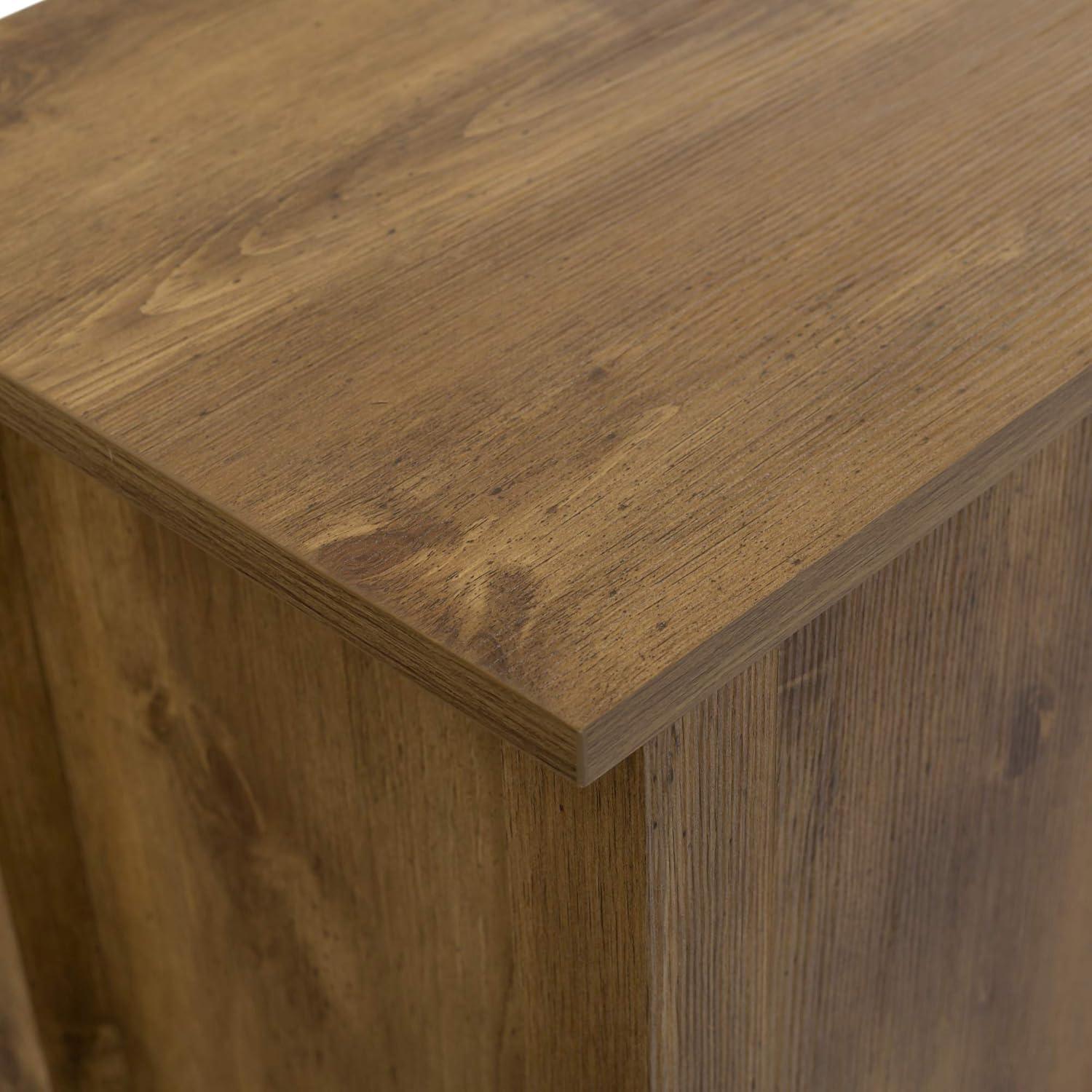 Barnwood 70" Rustic MDF TV Stand with Adjustable Shelves