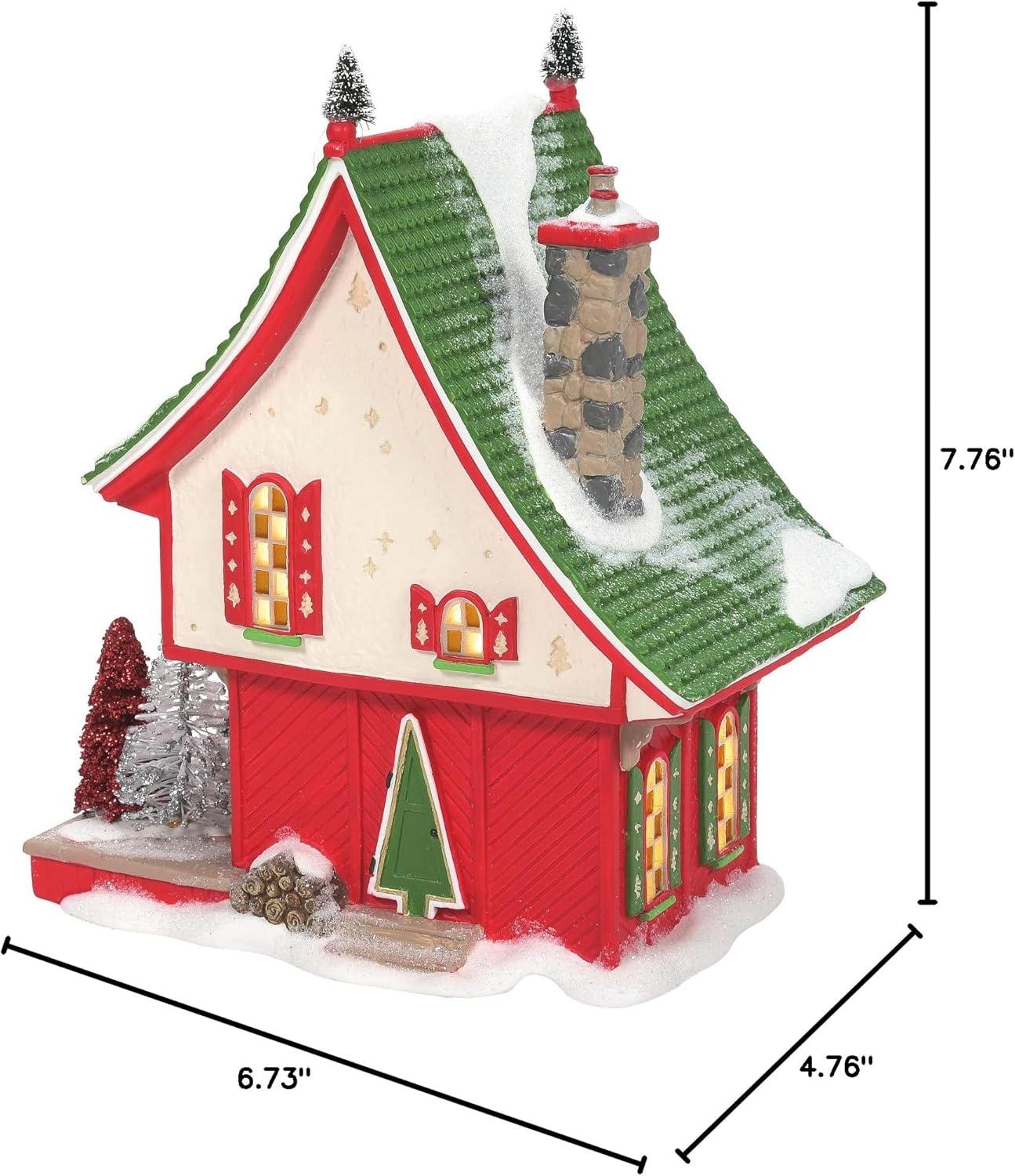 Department 56 House 7.75 In North Pole Sisal Tree Factory Merry Christmas Village Buildings