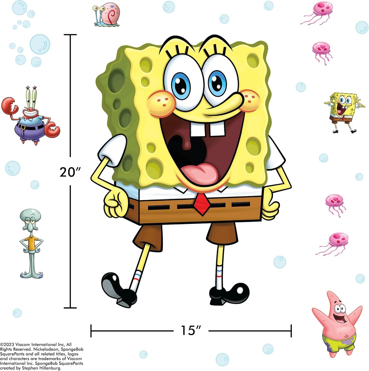 SpongeBob SquarePants Wall Decals - Patrick Star, Squidward, Mr. Krabs, Gary, Plankton, Sandy Cheeks Vinyl Wall Sticker Bedroom Decorations Peel and Stick Room Decor