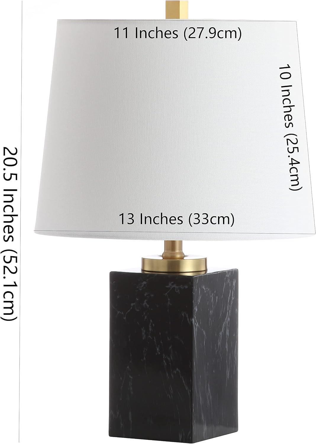 Elegant Black Marble 20.5" Traditional Table Lamp with Brass Accents