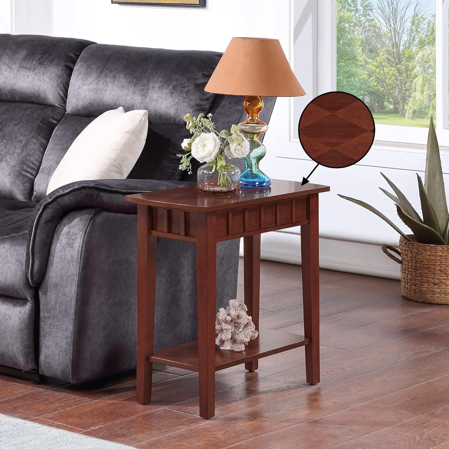 Convenience Concepts Dennis End Table with Shelf, Mahogany