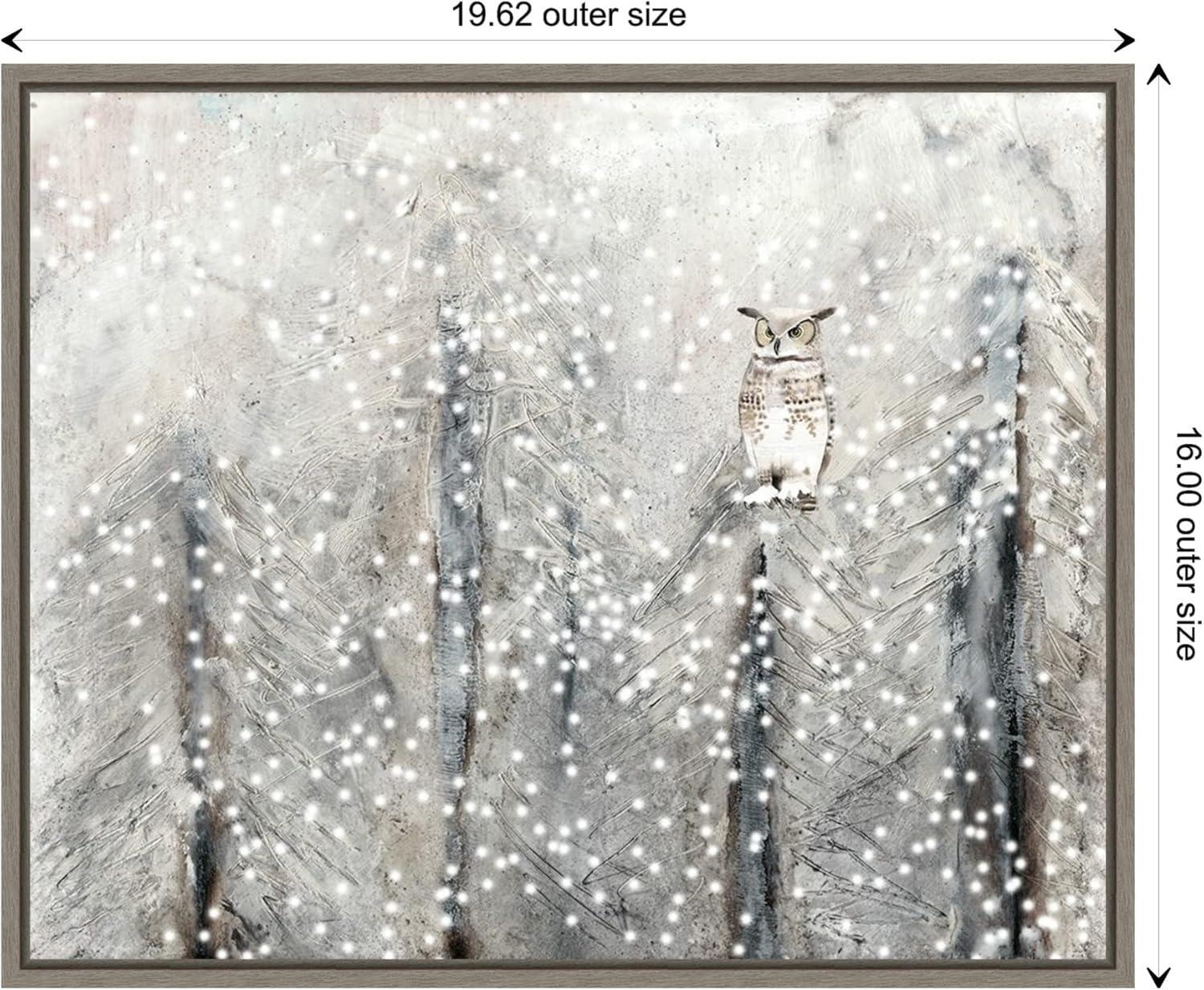 Amanti Art Snowy Habitat I (Owl) by Alicia Ludwig Canvas Wall Art Print Framed 20 x 16-in.