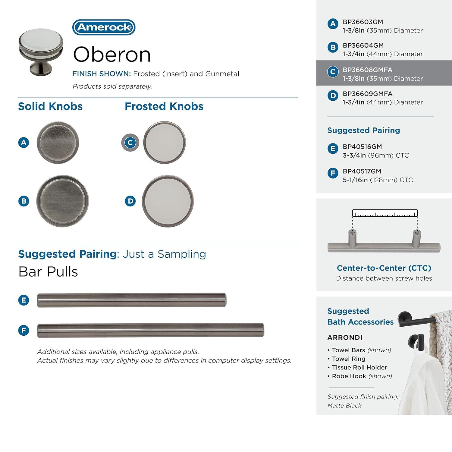 Oberon 1 3/8" Diameter Mushroom Knob