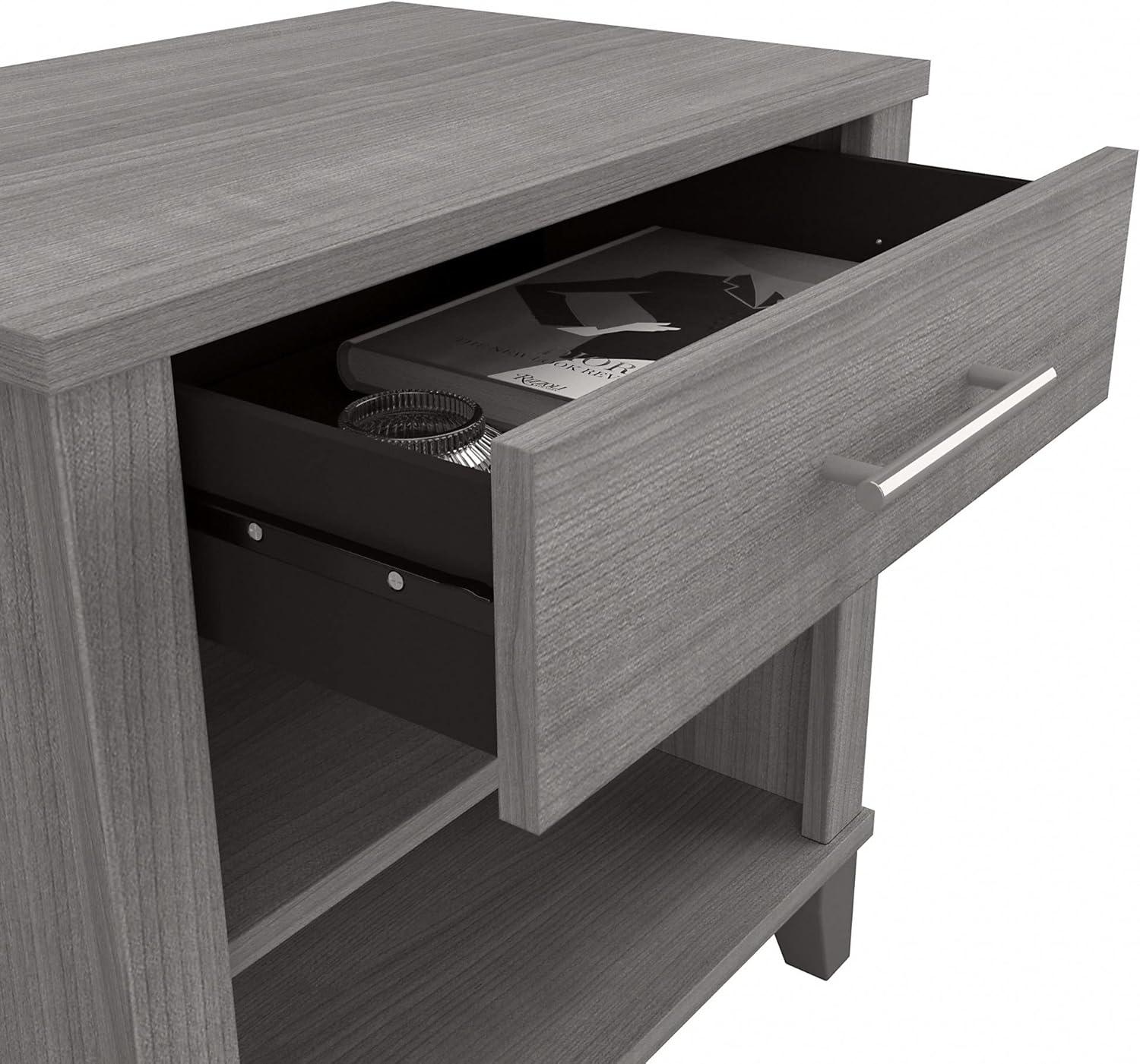 Somerset Platinum Gray Bedroom Set with Open-Safe Drawers