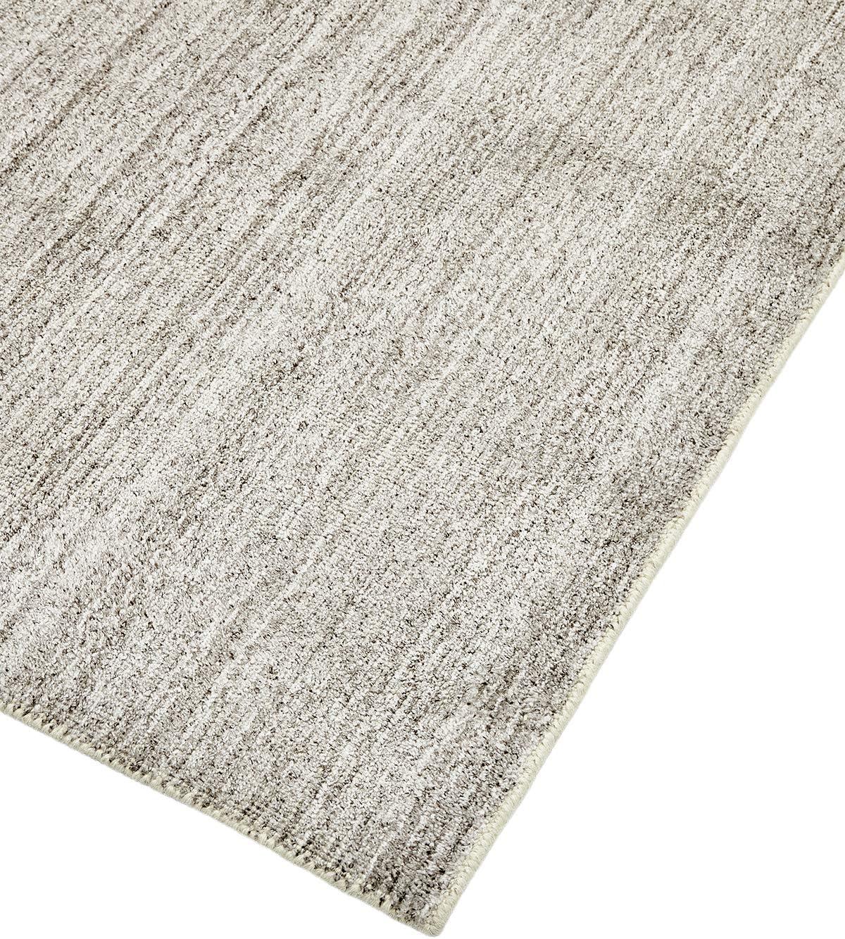 Halsey Hand-Knotted Silver Linen and Wool 2'6" x 8' Runner Rug