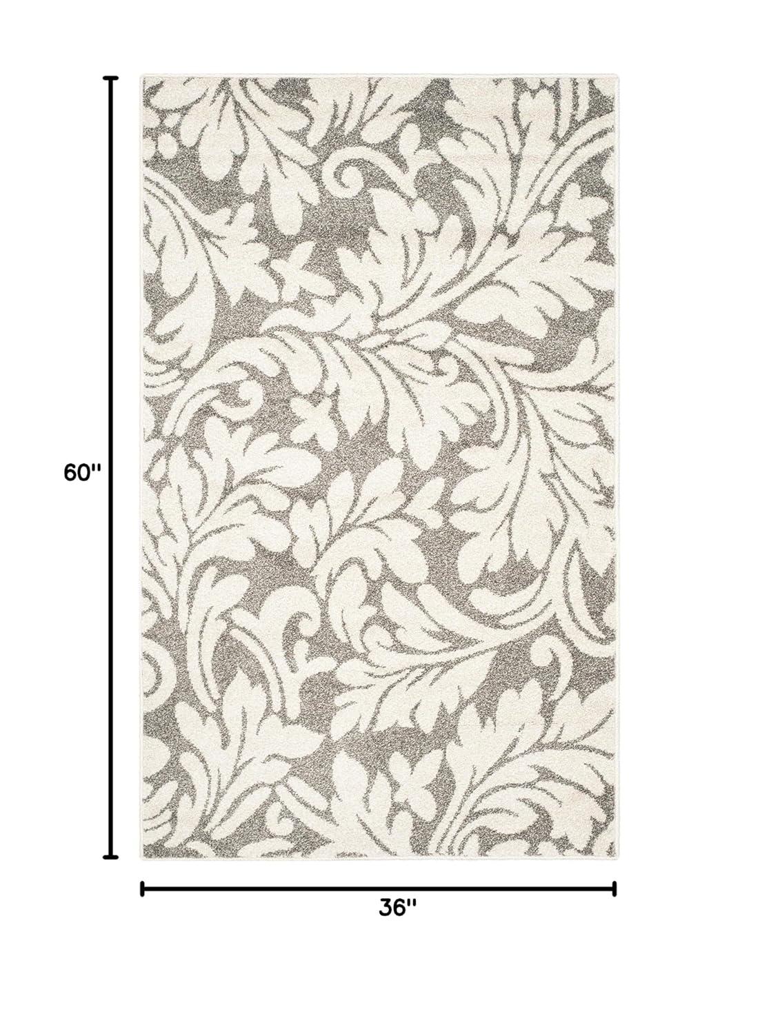 Amherst AMT425 Power Loomed Indoor Accent Rug - Dark Grey/Beige - 3'x5' - Safavieh