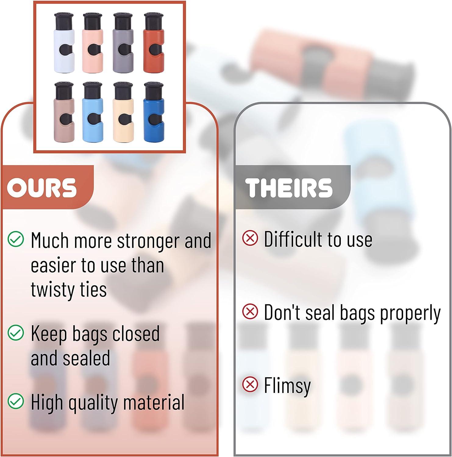 Mr. Pen- Bag Clips, 8 Pack, Squeeze and Lock Bread Bag Clips for Food Storage, Food Clips for Bags, Bread Clips, Plastic Bag Clip, Bag Closure Clips, Bread Clips Plastic, Bread Bag Clip