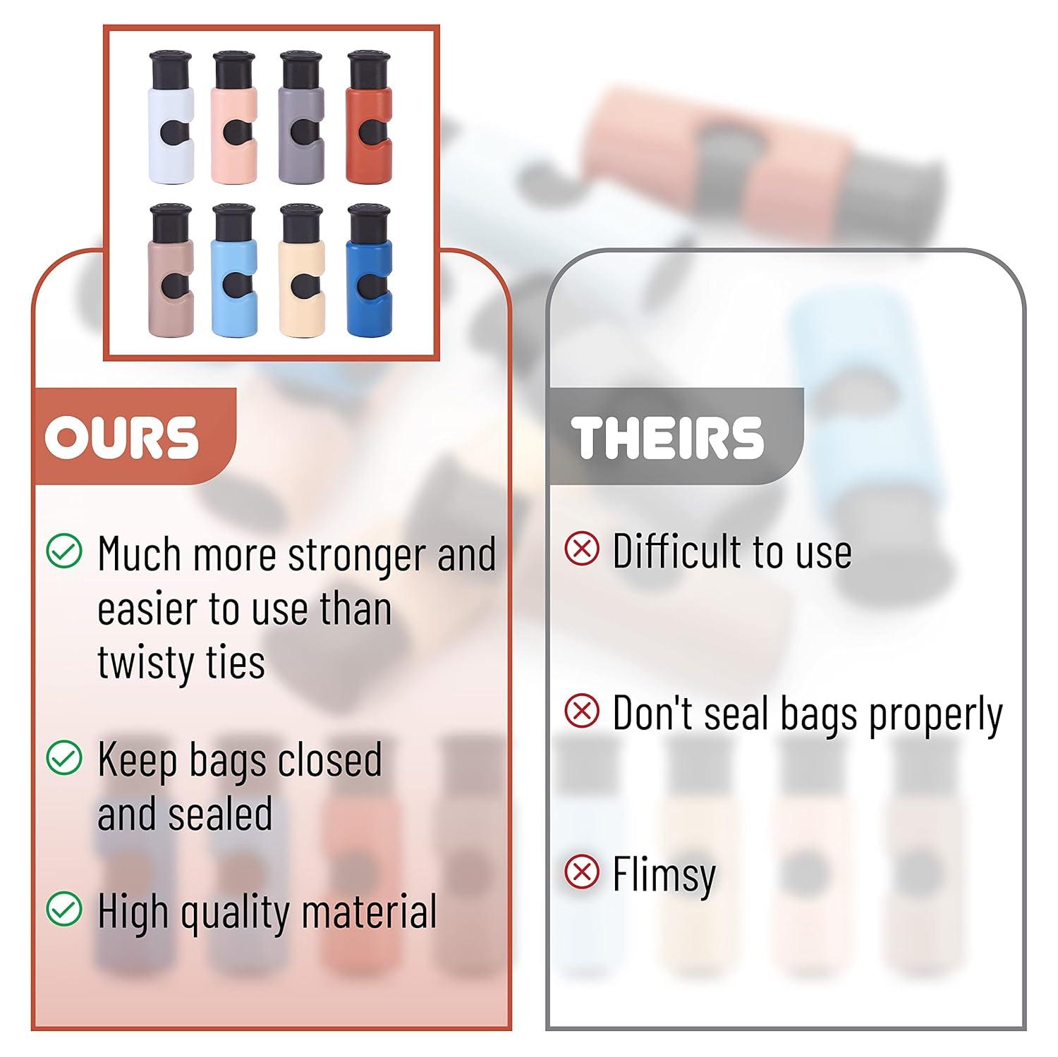 Mr. Pen- Bag Clips, 8 Pack, Squeeze and Lock Bread Bag Clips for Food Storage, Food Clips for Bags, Bread Clips, Plastic Bag Clip, Bag Closure Clips, Bread Clips Plastic, Bread Bag Clip