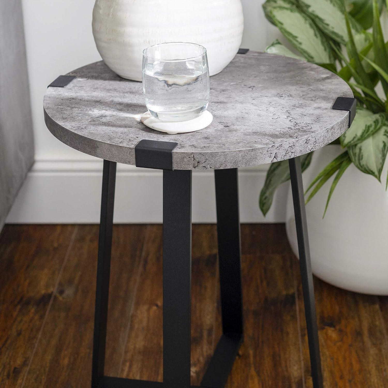 Slate Wrap Leg Dark Walnut Coffee Table by Walker Edison