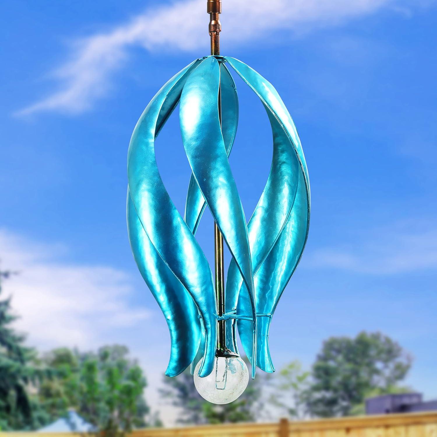 Exhart Art-In-Motion Hanging Helix Spinner with Glass Crackle Ball