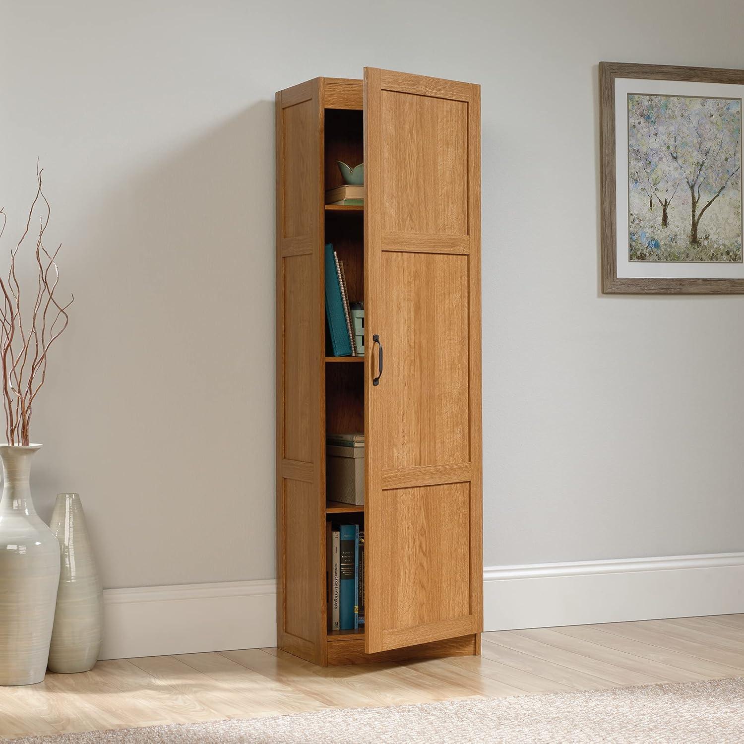 Pantry Storage Cabinet Highland Oak - Sauder: Traditional Style, 3 Adjustable Shelves, Particle Board Construction