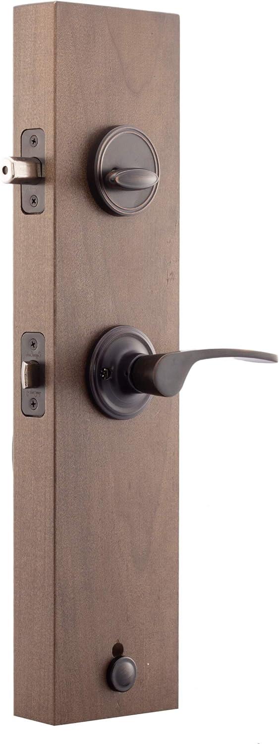 Colonial Handleset with Deadbolt and Door Lever and Rosette