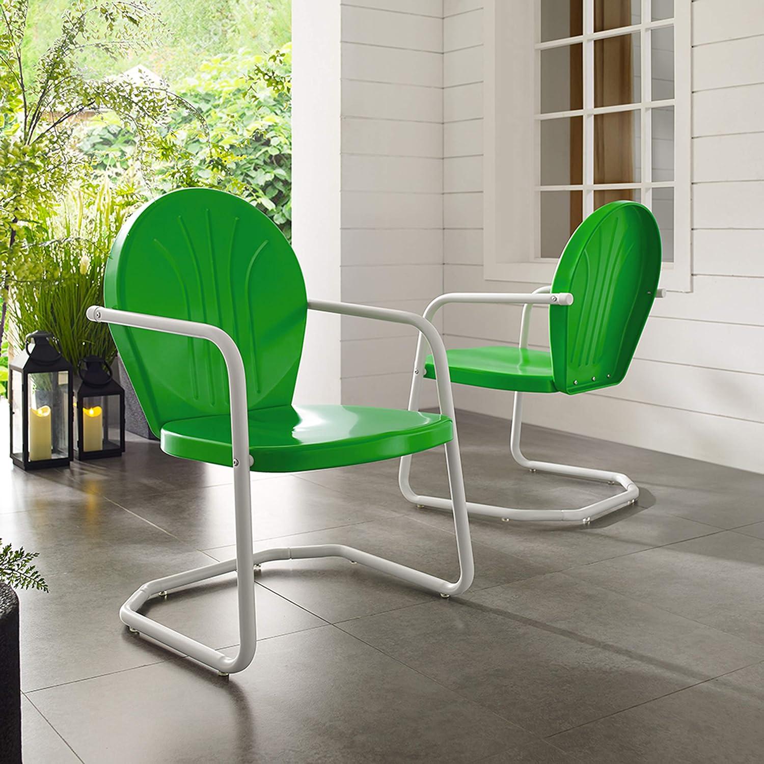 Grasshopper Green Metal Outdoor Dining Arm Chair