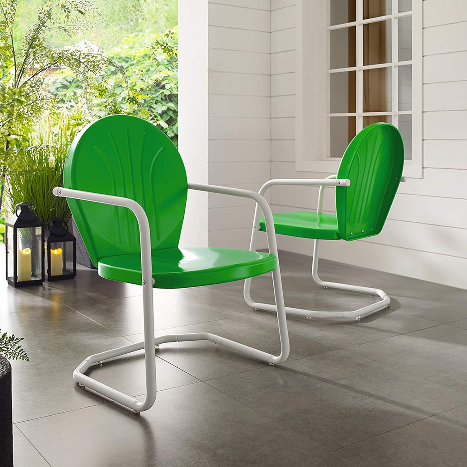 Metal Patio Arm Chair - Green: Crosley, Powder-Coated Steel Frame, UV & Weather-Resistant, 250lb Capacity