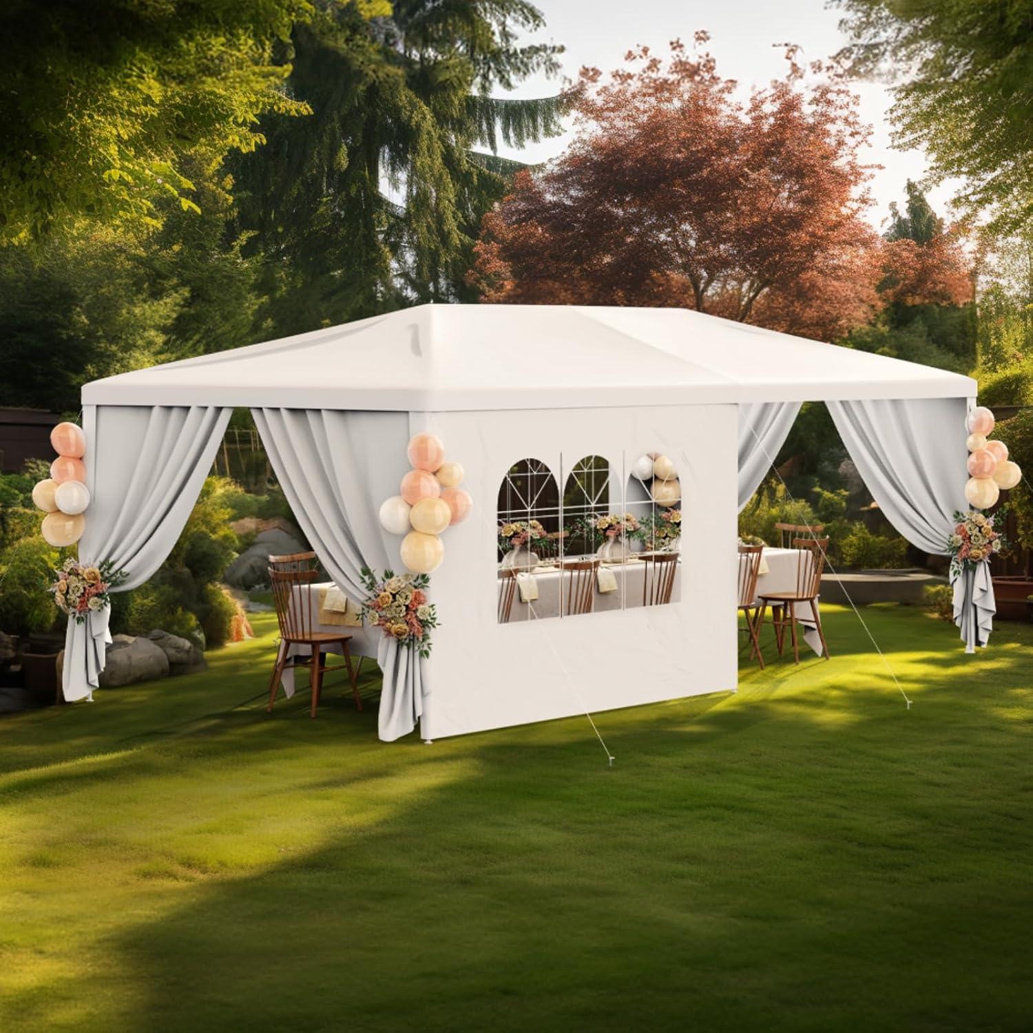 Ktaxon 10'x 20' Third Generation Gazebo Canopy Outdoor Party Wedding Tent 4 Sidewalls