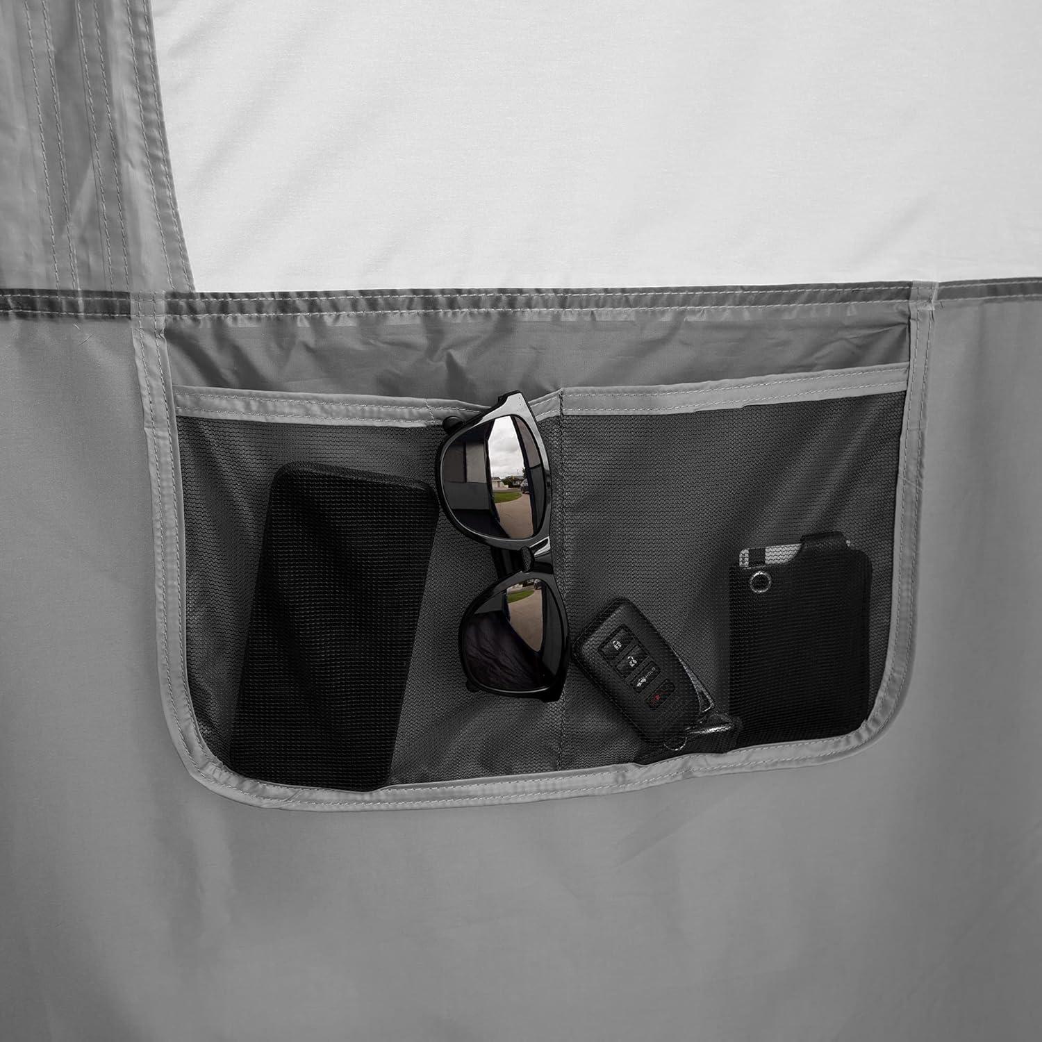 Gray and White 5-Person Pop Up Camping Tent with Aluminum Poles