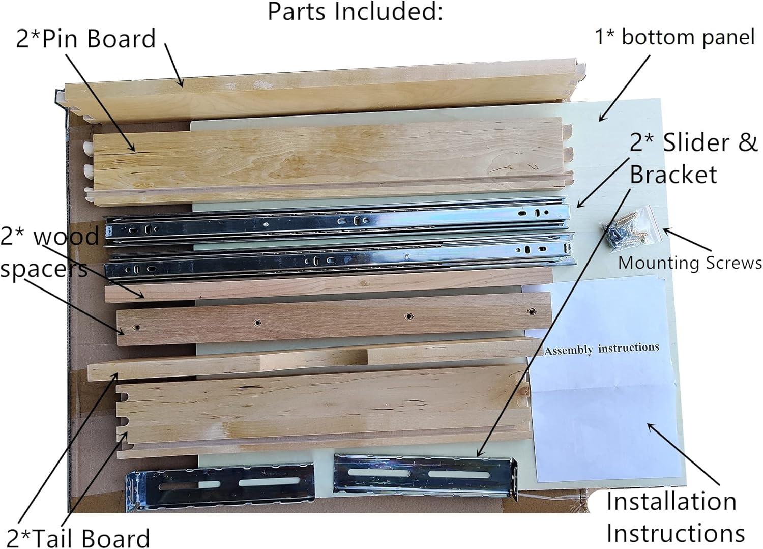 32'' width Side Mount cabinet Pull Out Drawer Roll Out Tray Wood Pull Out Tray Drawer Kitchen Cabinet Organizer, Cabinet Slide Out Shelve, Pull-Out Shelf (Fit RTA face fraim cabinet B36 & Pantry 36)