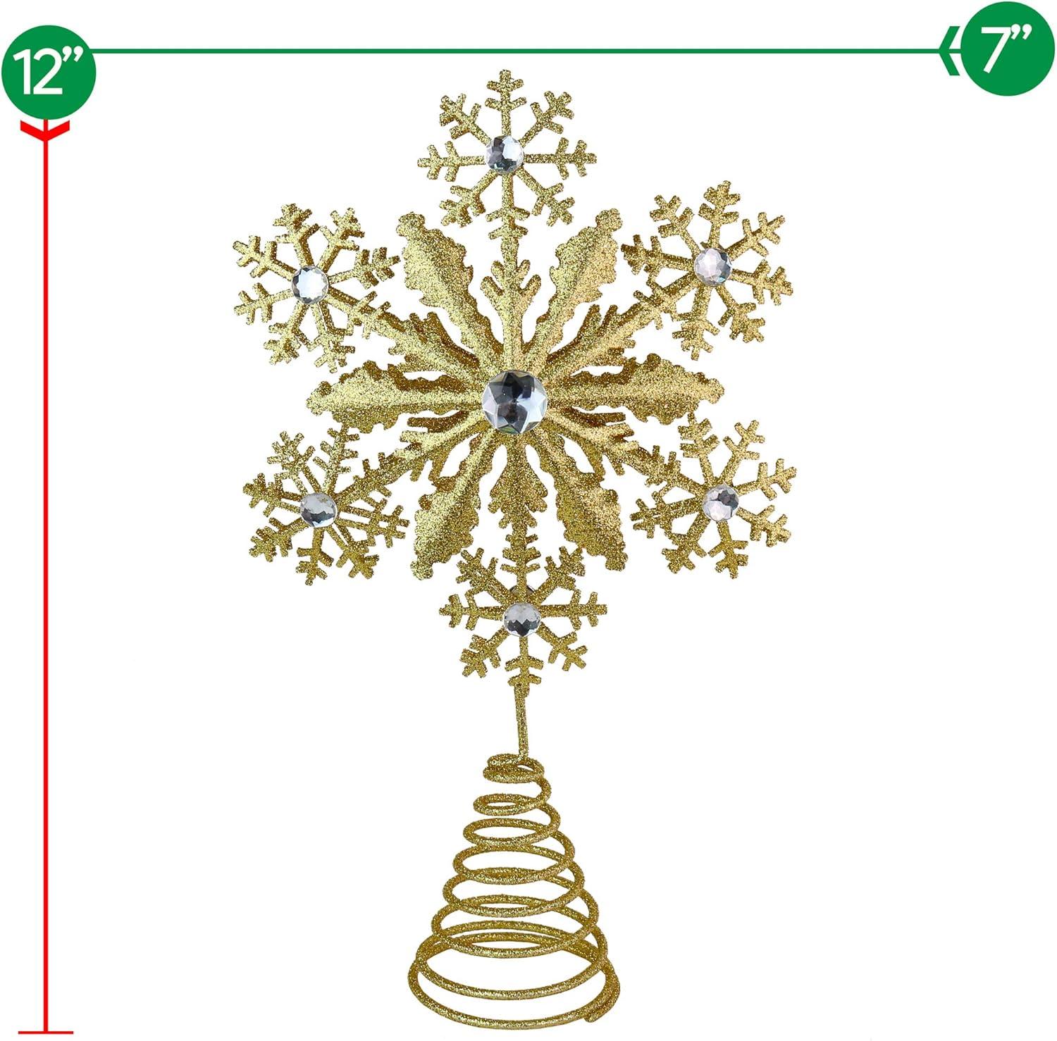 Ornativity Glitter Snowflake Tree Topper - Gold