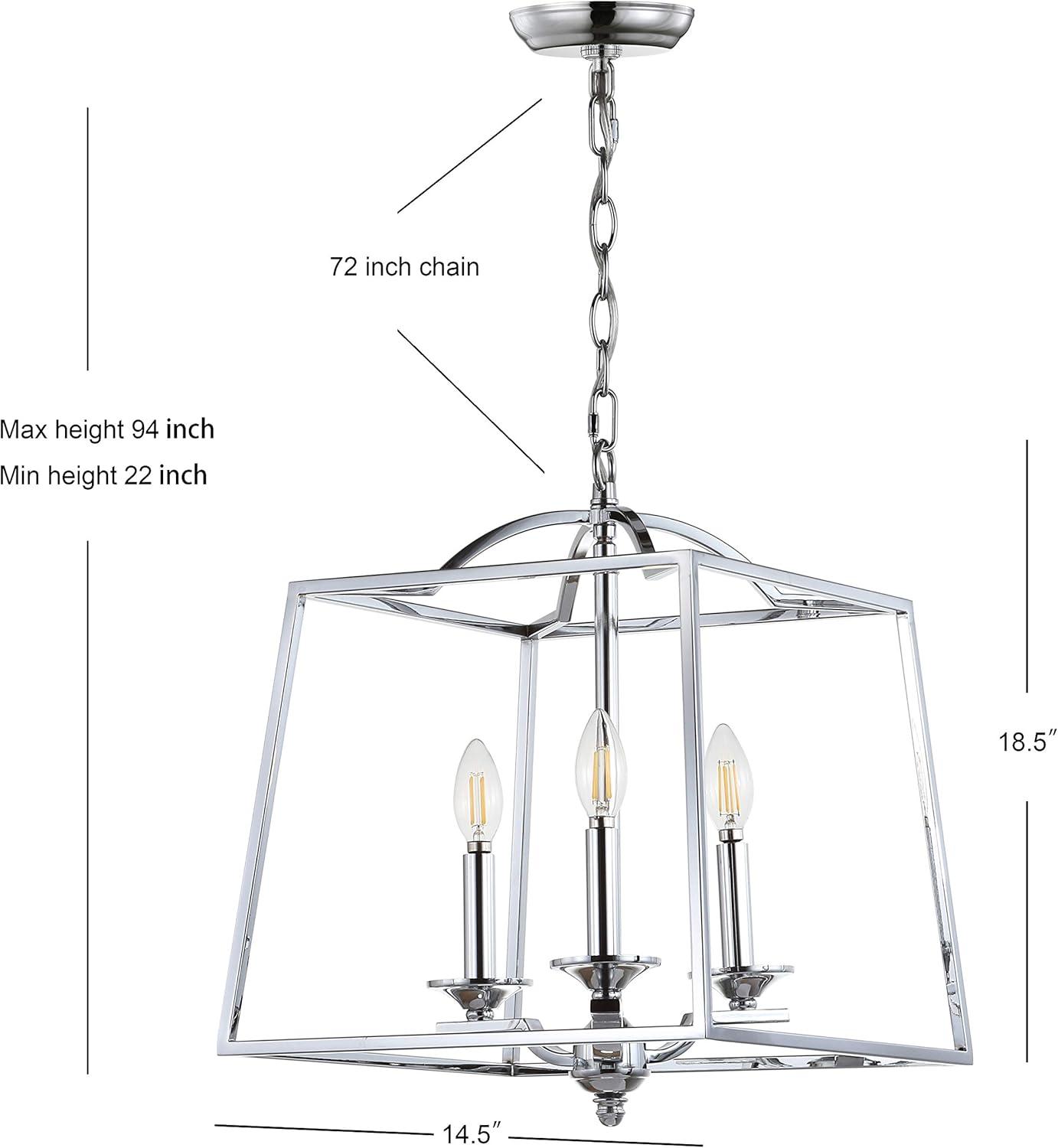 Gloria 14.5" 3-light Metal LED Pendant, Chrome