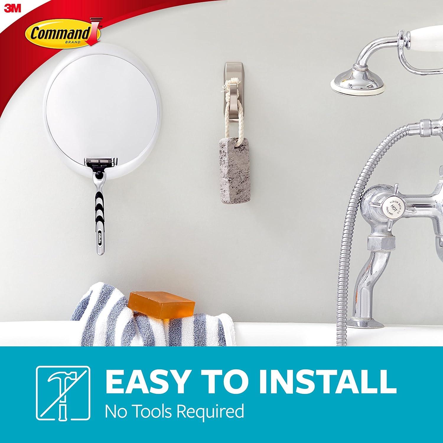 Command Fog Resistant Mirror, Clear, 1 Mirror, 2 Water Resistant Strips