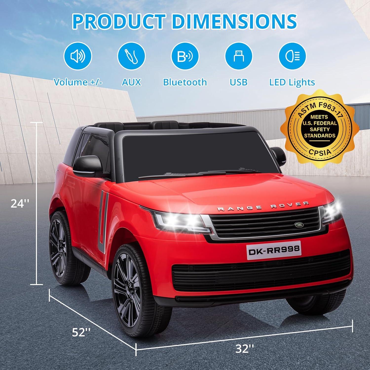 Red 24V 2-Seater Licensed Land Rover Ride On SUV