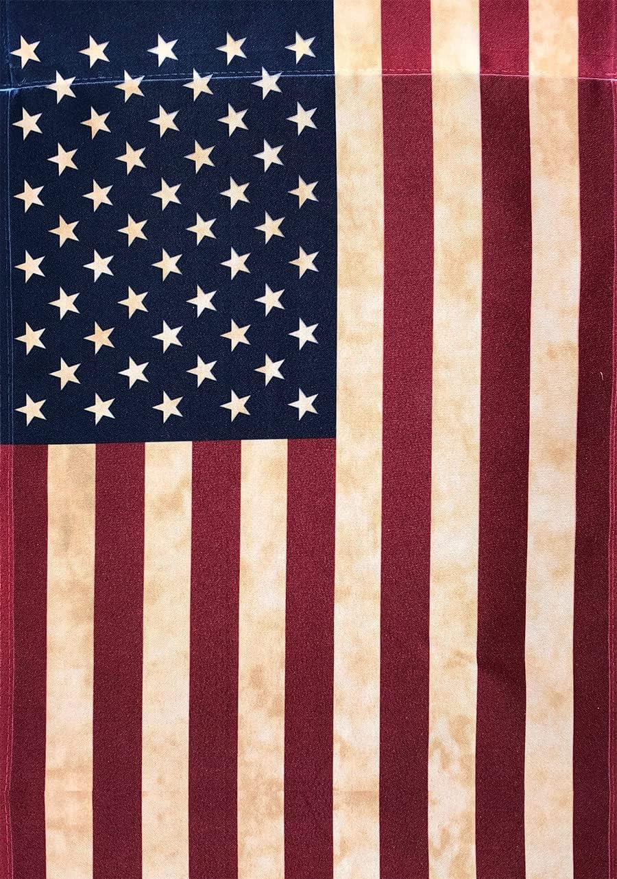 Tea Stained American House Flag American Flag 28" x 40" Briarwood Lane