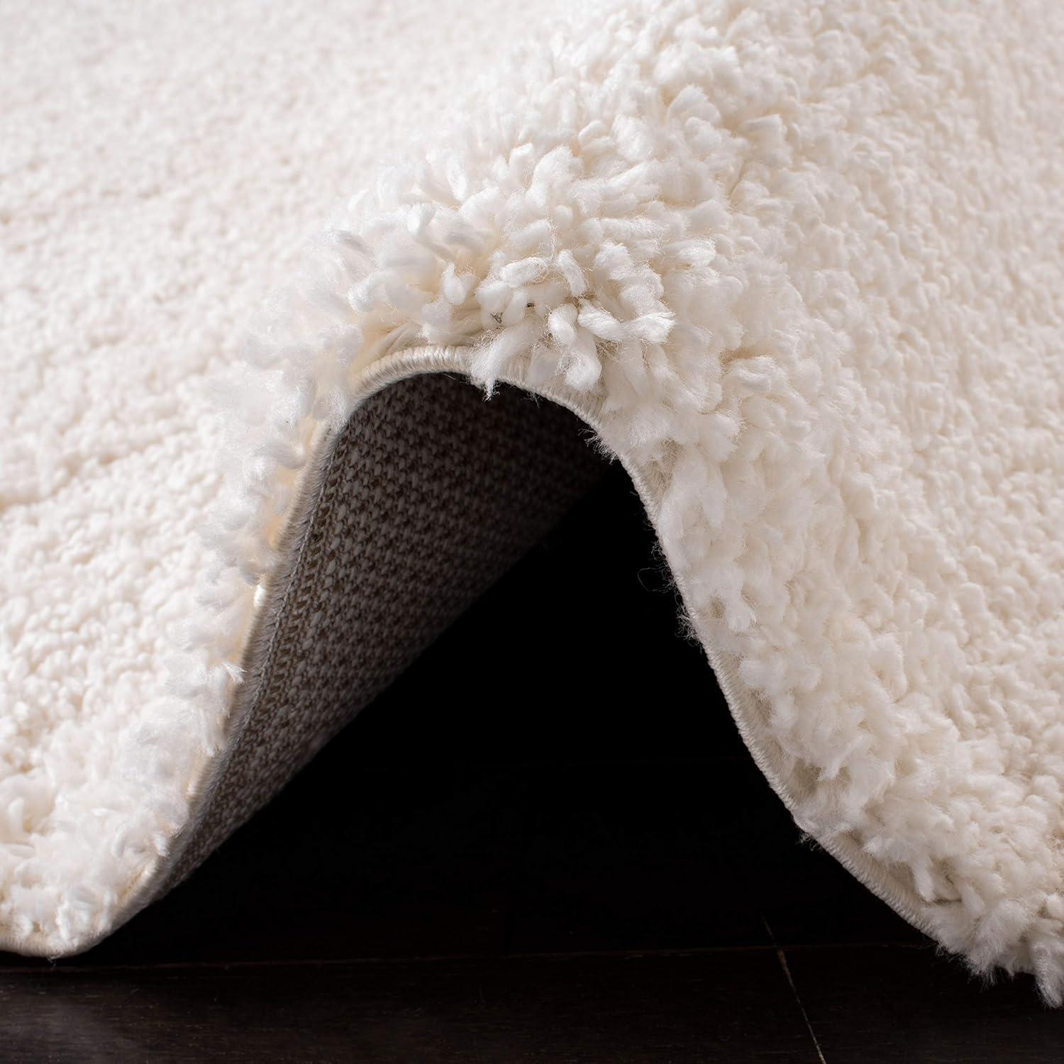 SAFAVIEH Fontana Jamie Solid Shag Runner Rug, Ivory, 2'3" x 8'