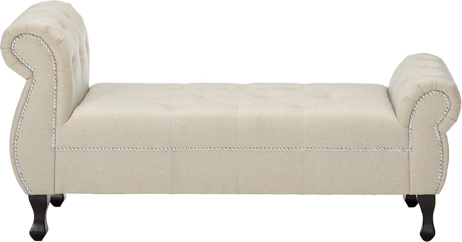 Ipswich Linen Bench Beige - Baxton Studio