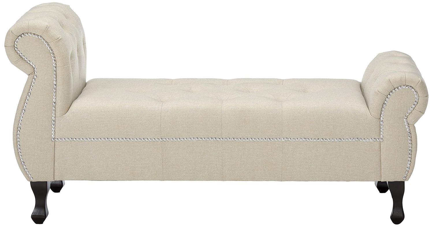 Ipswich Linen Bench Beige - Baxton Studio