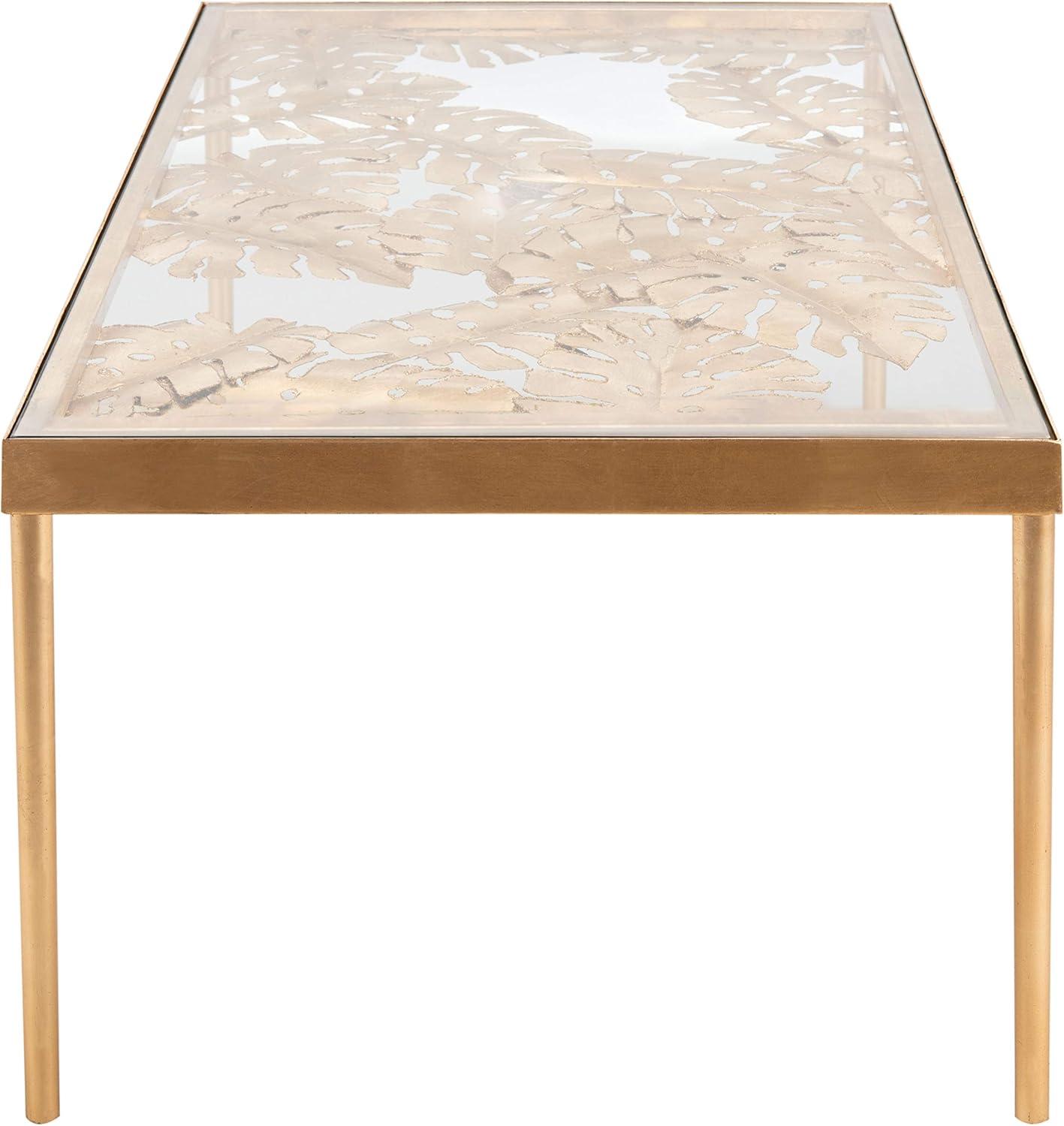 Leilani Palm Leaf Coffee Table - Gold Leaf/Glass - Safavieh